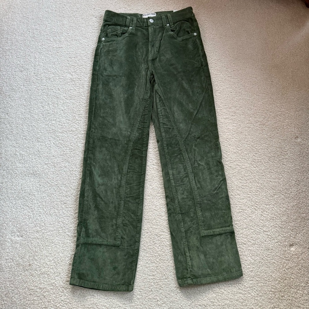 NWOT free people we the free risk taker corduroy high rise straight leg pants